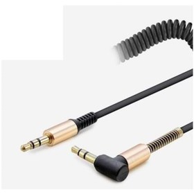Resim 3,5 Mm Aux Kablo 1Mt Yaylı L Tip Spıral Kablo 