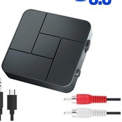 Resim Bluetooth 5.0 Ses Alıcı Verici AUX RCA USB Stereo Kablosuz Mikrofonlu Araba TV PC RX TX Receiver 