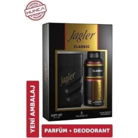 Resim Jagler Klasik Erkek Parfüm 90 ml Ferah Koku + 150 ml Deodorant + 50 ml Roll Hediye Seti 