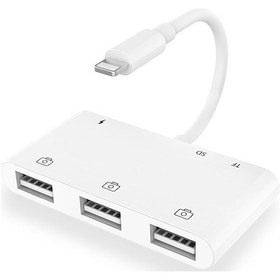 Resim Ally Apple Uyumlu iPhone Lightning To TF SD Card Reader Usb 3.0 Kamera Adaptörü 