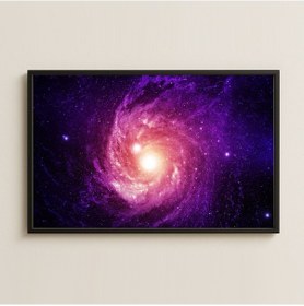 Resim Mor Spiral Galaksi Ve Yıldız Merkezi Dijital Uzay Sanat Pleksi Tablo 