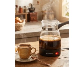 Resim İntora Elektrikli Cam Kahve Makinesi 650W 0.5 Litre Kapasiteli Türk Kahvesi Makinesi 