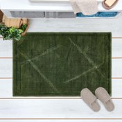 Resim Bluenity Lux Cotton NKYS 2'li Banyo Paspası - Haki - 50x80 cm +40x50 cm 