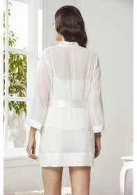 Resim Pierre Cardin Lacivert 3'lü Saten Dantelli Şort Ve Şifon Dantelli Sabahlık Takımı 2475 Lacivert 