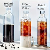 Resim Yüksek Borosilikat Cam Su Şişesi Seti, Sızdırmaz, Açık Hava Aktiviteleri İçin Taşınabilir - Şeffaf Cam Bardaklar, 350ml, 500ml, 750ml, 1000ml Paket 