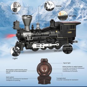 Resim Elektrikli Tren Seti Uzaktan Kumanda, Duman, Işık ve Ses Efekti, Vagonlar ve Raylar, 3+ Yaş 