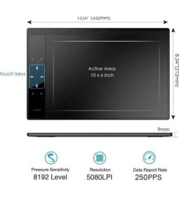 Resim Uray Home Veikk A30 10X6" Grafik Tablet 