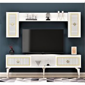 Resim 150 CM NİL TV ÜNİTESİ BEYAZ-ALTIN 