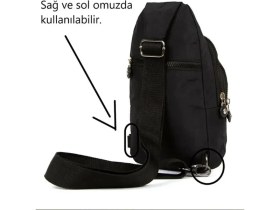 Resim Unisex Su Geçirmez Kulaklık USB Çıkışlı Çapraz Askılı Çanta Bel Omuz ve Göğüs Çanta Günlük Bodybag 
