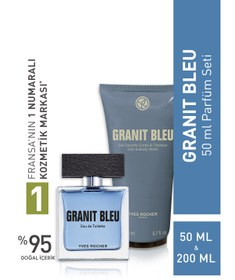 Resim Yves Rocher Granit Bleu Edp Erkek Parfüm Seti 50 ml 200 ml 