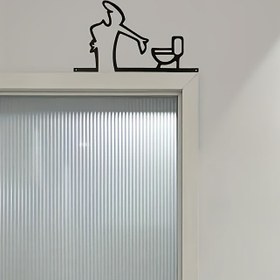 Resim 2D Düz, Yüksek Kaliteli 2D Metal WC Tabelası, Siyah Çerçeveli Modern Banyo Dekoru - Kolay Montajlı Duvar Sanatı, Mükemmel Sevgililer Günü Hediyesi, Hem Ev Hem Ticari Banyolar İçin Uygun, Oda Dekorasyonu İçin İdeal 