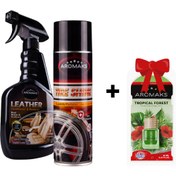 Resim Ekstra Lastik Parlatıcı Aerosol 500 ml + Deri Bakım ve Yenileyici + Hediye 