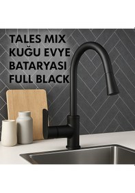 Resim Tales Mix Kuğu Evye Bataryası Full Black Siyah 
