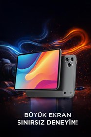 Resim Torima Android Tablet Kalem Klavye Mouse Full Set SIM Kartlı BTK Kayıtlı 10.1 İnç T17 Pro Max Koyu Gri 