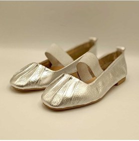 Resim Hazal Gümüş Deri Babet Gumus 