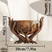 Resim 2D Düz - El Yapımı Bohemiyen Ağaç Kökü Kase - Rustik Zen Meditasyon Dekoru, 2D Düz Ahşap Sunak Süsü, Ev ve Ofis için Doğal Tasarım, Elektrik Gerektirmez, Anneler Günü ve Mezuniyet için İdeal Hediye, Büyük Ahşap Kase, Zen Ev Dekoru 