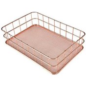 Resim Prestigegoods Altın Veya Gül Altın Renk Seçenekli Çelik Tel Ofis Dosya Organizatörü 