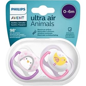 Resim Philips Avent Ultra Air Animals 2'li Kız Emzik 0-6 ay 