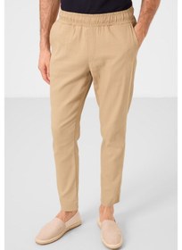 Resim Tommylife Koyu Bej Standart Fit Dokuma Hafif Esnek Chino Erkek Pantolon - 82177 KOYU BEJ 