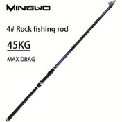 Resim MINGWO Ağır Hizmet Tipi Karbon Fiber Tuzlu Su Balıkçılık Kamışı - 4/5 Sınıf Ultra Hafif Uzun Mesafe Atış (3.6m/3.9m/4.5m/5.4m) Plaj, Açık Deniz, Kaya Balıkçılığı için Trolling Kamışı - Hızlı Aksiyonlu Tuzlu Su Balıkçı Kamışı Drag Sistemi ile 