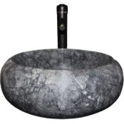 Resim Sipahi Marble Bursa Siyah Bombeli Lavabo 