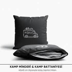 Resim Kamp Minderi & Katlanabilir Polar Kamp Battaniyesi - Argeus - Siyah 
