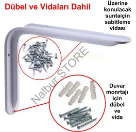 Resim Beşel Raf Altı Lüks Beyaz Fırın Boyalı 10X12 cm 