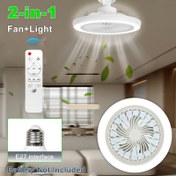 Resim 2'si 1 arada uygun LED Tavan Fanı Işığı Uzaktan Kumanda ile, Ayarlanabilir 3 Rüzgar Hızı Sessiz, 3000-6500K Renk, 2/4H Zamanlayıcı, Gece Işığı Modu, E27/E26 Soket Fan Işığı Yatak Odası, Yemek Odası Mutfak ve Küçük Oda için, Edison'un Işık Ampulü alt 