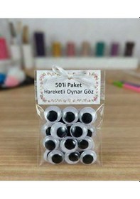 Resim 1.5 Cm Oynar Göz 50'li Paket Hobi, Amigurumi Ve El Yapımı Ürünler İçin 