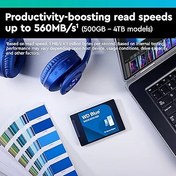 Resim Western Digital WD Blue SA510 250 GB SATA 2,5 inç SSD 560 MB/sn'ye kadar okuma hızı. 