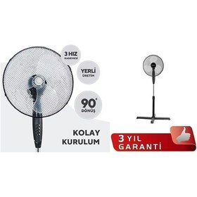 Resim Luxell 3 Pervaneli LXF-EH01 45 Watt Ayaklı Vantilatör - New Series 2024 