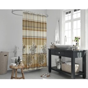 Resim Zethome Jackline Banyo Duş Perdesi 7708 Tek Kanat 1X180X200 Kahverengi 