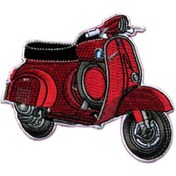 Resim Kumaş Patch Vespa Desenli Kırmızı / Vespıssımo 