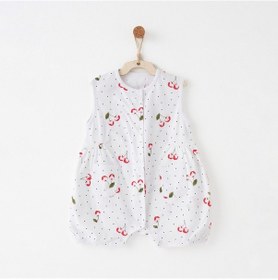 Resim Andywawa Cherry Chatty Romper Kız Bebek Tulum Ekru Ac26681 
