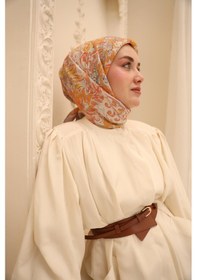 Resim Silk Home Olinda İpek Eşarp 47002-24 Eflatun, Asit, Somon, Turuncu, Küf Yeşili 