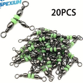 Resim 20 Adet SPEXIUM Sağlam Balıkçılık Bağlantı Parçası - Üçlü Rulmanlı Ayırıcı, Halkalı, Korozyona Dayanıklı Tatlısu ve Tuzlu Su İçin, Döner Bağlantılar, Çok Amaçlı Terminal Takımı (20'li Paket) 