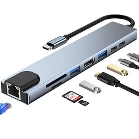 Resim Winex 8'i 1 Arada 100W PD Girişli USB Type-C HUB Port Girişli HDMI USB Ethernet Adaptör Winex