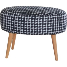 Resim Zeen Concept Valente Oval Puf Kazayağı Desenli 