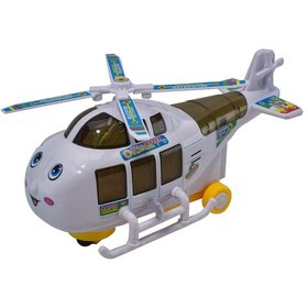 Resim Oyuncak Helikopter Işıklı Sesli Beyaz Sevimli Helikopter 23 CM 