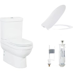 Resim Creavit Vitroya Duvara Sıfır Klozet + Rezervuar + Vitra Iç Takım + Yavaş Kapanır Kapak Set 