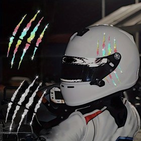 Resim Yaratıcı Glitter Claw Motosiklet Etiketleri Su Geçirmez Dayanıklı Kolay Uygulanabilir Çizik Desenli Etiketler Arabalar, Motosikletler, Elektrikli Bisikletler, Kasklar, Cam ve Metal Yüzeyler için DIY Kendinden Yapışkanlı 