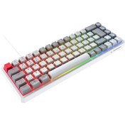 Resim Rampage Yoru Mını Beyaz/gri Type-C Bağlantılı Outemu Red Swich Q Mekanik Gaming Oyuncu Klavye Rgb 