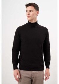 Resim Morven Erkek Siyah Trend Core Spun Balıkçı Yaka Dynamic Fit Rahat Kesim Triko 26kc017010001 Siyah Siyah 