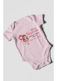 Resim Morivokids Teyzeye Özel Kısa Kollu Bebek Body %100 Pamuk Zbn89-kk Bebe Pembe 