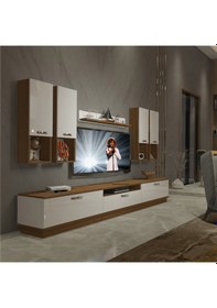 Resim Decoraktiv Trendstyle 8da Slm Tv Ünitesi Tv Sehpası Ceviz - Beyaz 