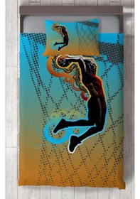 Resim Mekta Home Bebek Ve Çocuk Odası Basketbol Desenli Yatak Örtüsü Renkli 