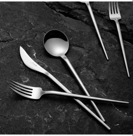 Resim Jumbo 4400 Fallen 84 Parça 12 Kişilik Çelik Çatal Kaşık Bıçak Takımı Çelik 