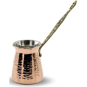 Resim Kalın Dövme Bakır Cezve 4 Fincanlık 