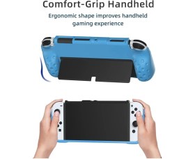 Resim Nintendo Switch OLED El Destekli Grip Tasarımlı Koruyucu Silikon Kılıf 