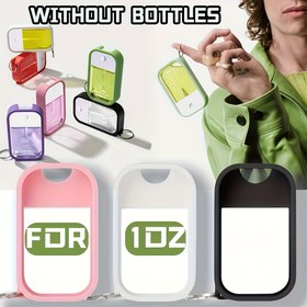 Resim 1oz Silikon Sprey Şişesi Anahtarlık ile - Sızdırmaz, PVC-Free El Deterjanı Dispenser, Yeniden Doldurulabilir Seyahat Boyutu, Koruyucu Kılıf, Kolay Açılır, Delme Gerektirmez, El Yıkama Sprey Şişesi | Moda Tasarımı | Silikon Malzeme, Çanta İçin El Deterjanı 